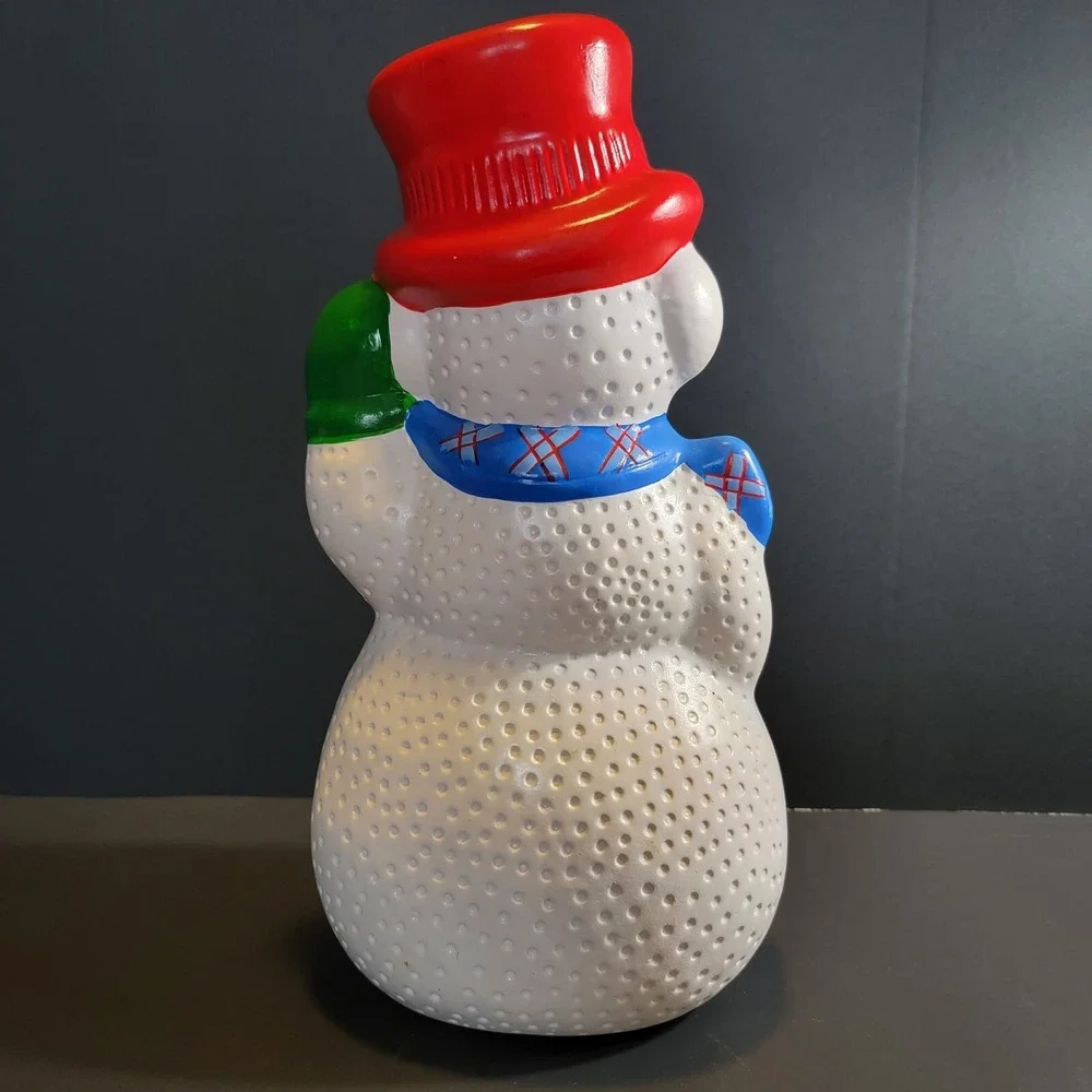 Vintage Ceramic Christmas Snowman Figurine 13 Inch